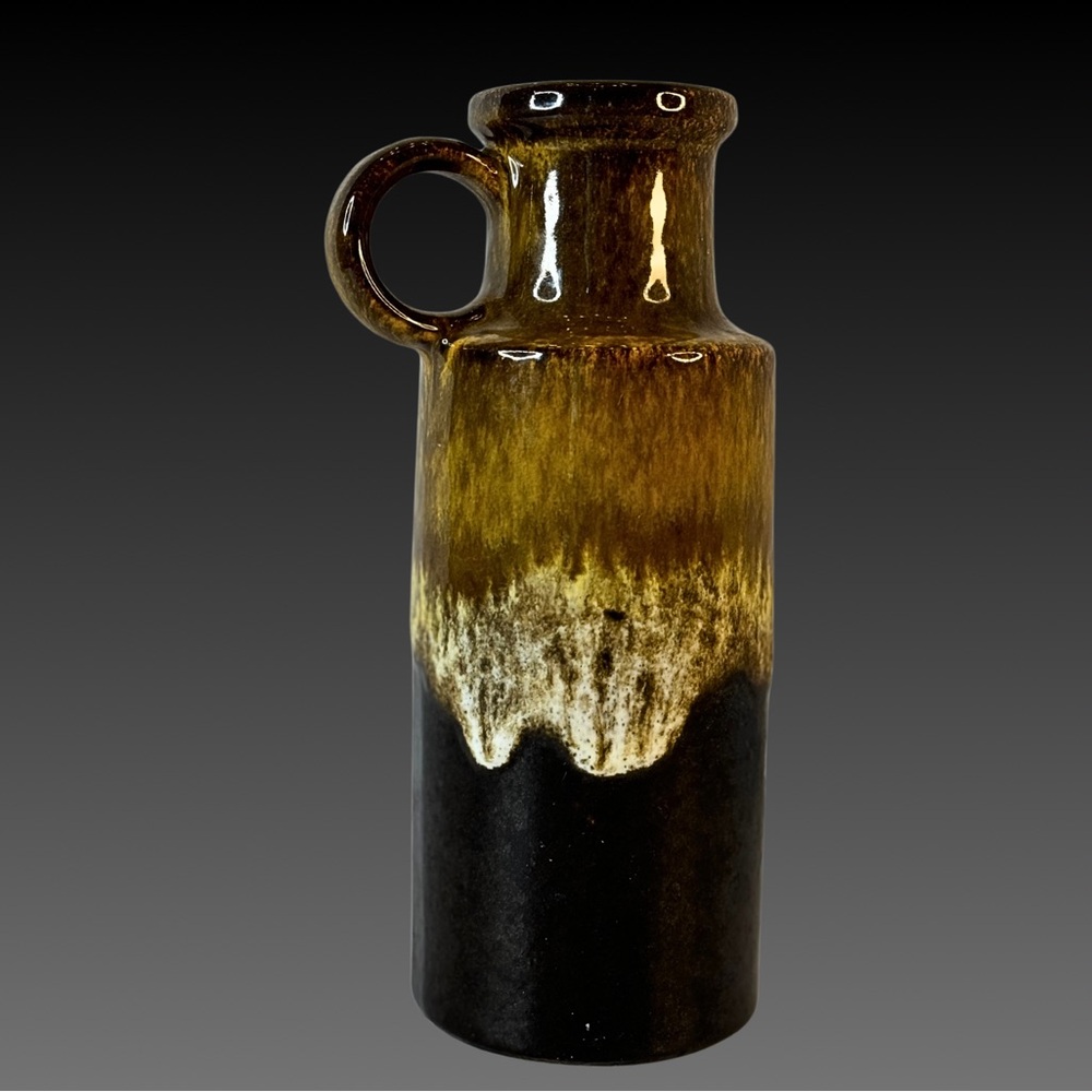 Scheurich Keramik 401 Ombré Drip Glaze Pottery Vase / West Germany 1970s